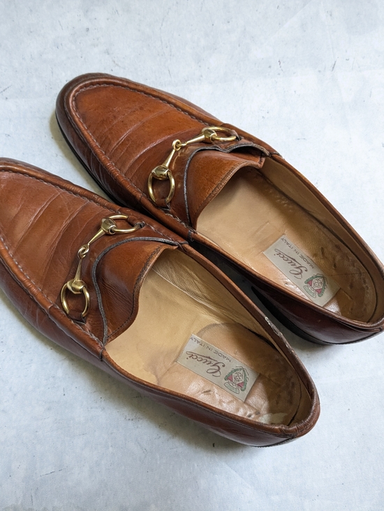 Gucci Brown Leather Horsebit Loafers - Men 9 S Narrow Slip Ons Vintage Italy main image 12